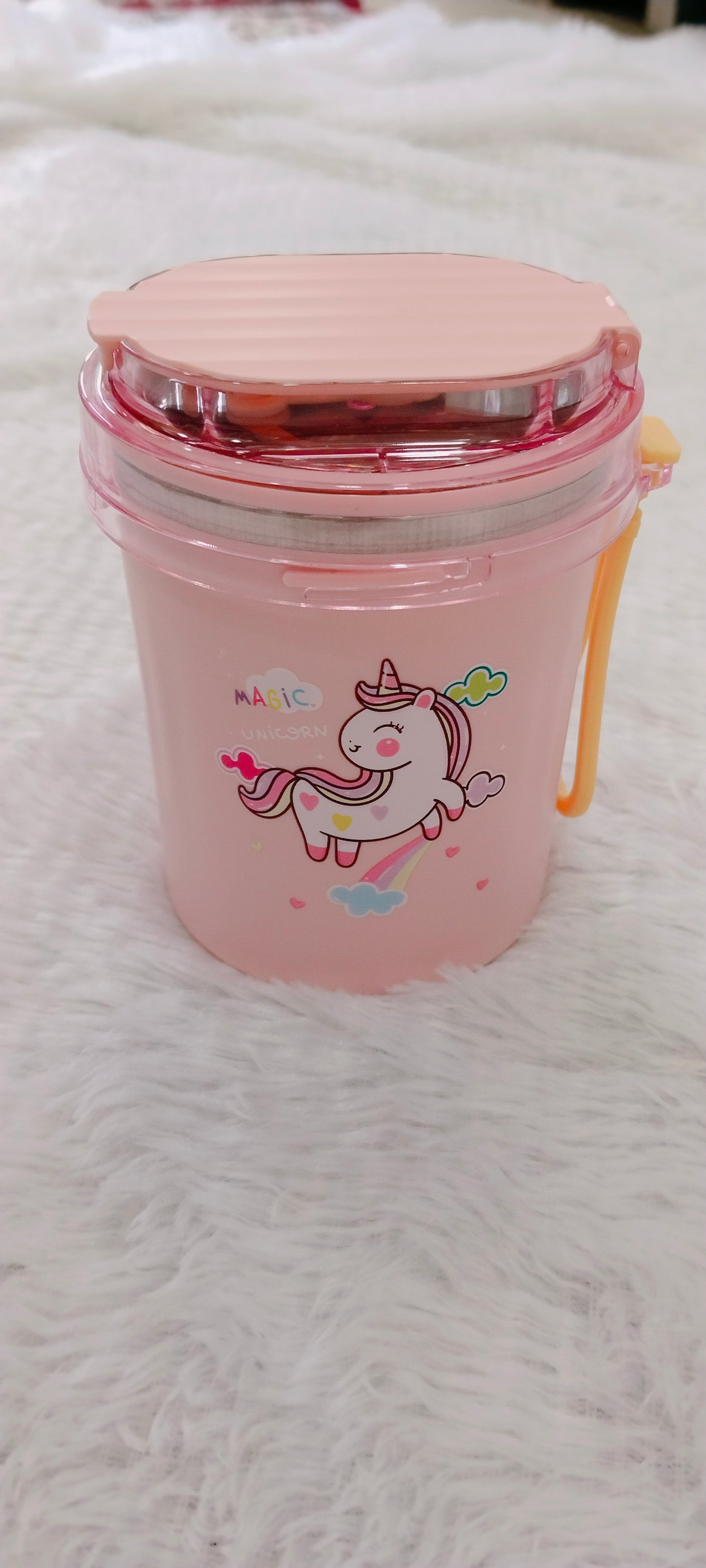 Eco-Friendly Reusable 304 Stainless Steel Double-Walled Insulated Milk Cup for Cold & Hot Drinks for Kids and Adults-(530 ML) (Pink)
