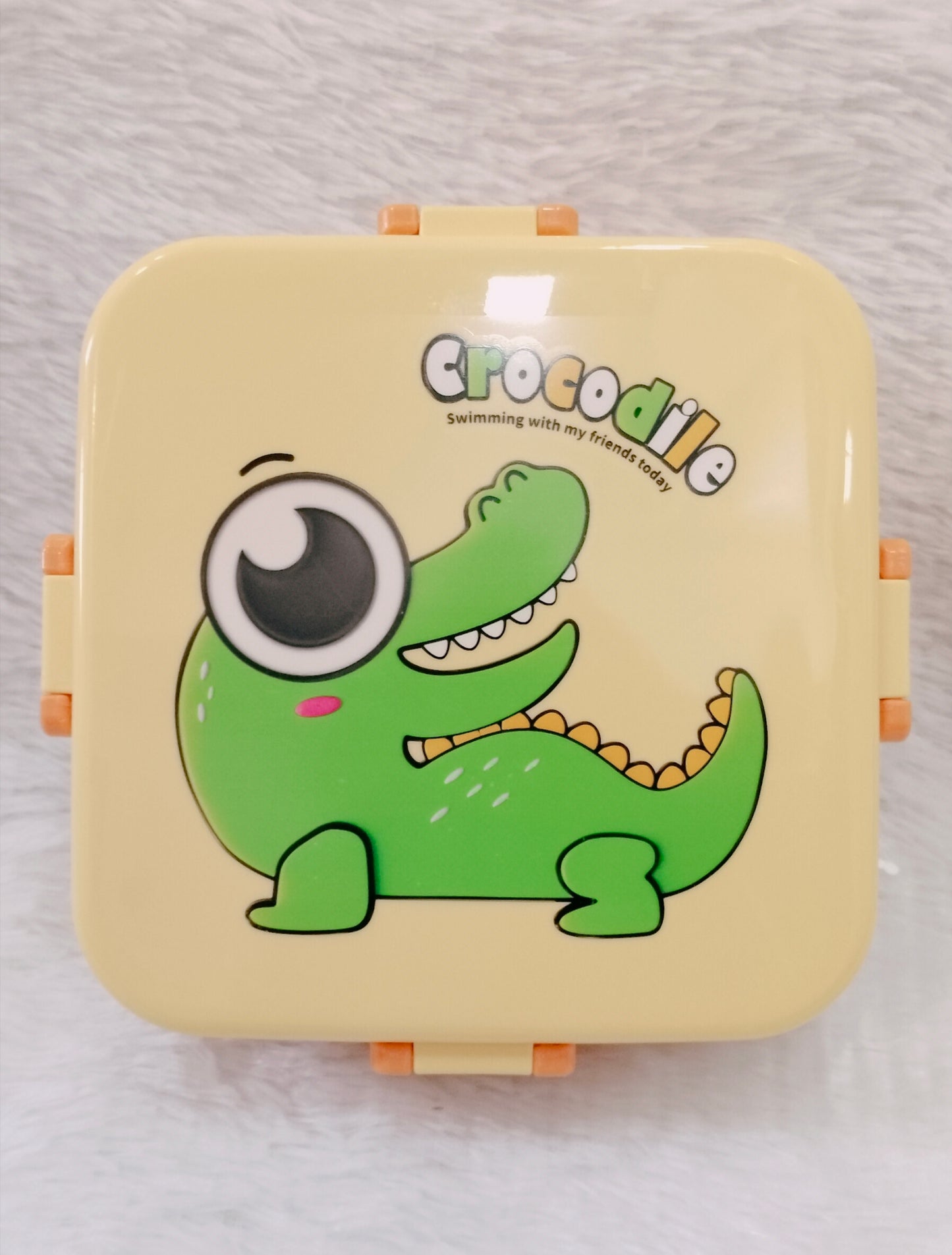 Cartoon Print Lunch Box with 2 Dibbi