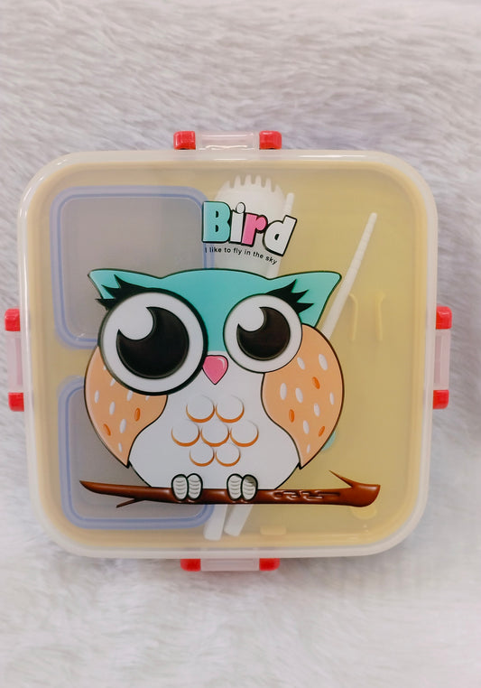 Cartoon Print Lunch Box with 2 Dibbi