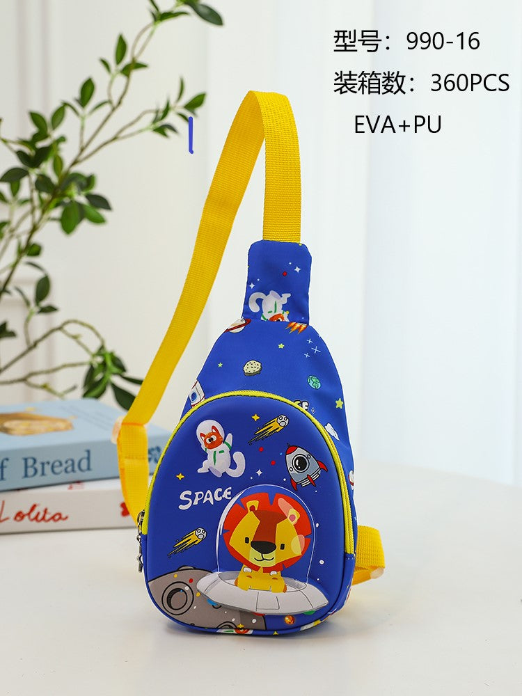 Children's Travel Bag Cartoon Backpack Nylon Kids Sling Chest Multi-Purpose Bag