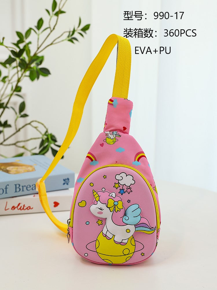 Children's Travel Bag Cartoon Backpack Nylon Kids Sling Chest Multi-Purpose Bag