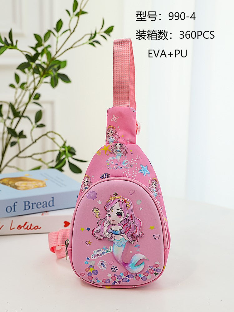 Children's Travel Bag Cartoon Backpack Nylon Kids Sling Chest Multi-Purpose Bag