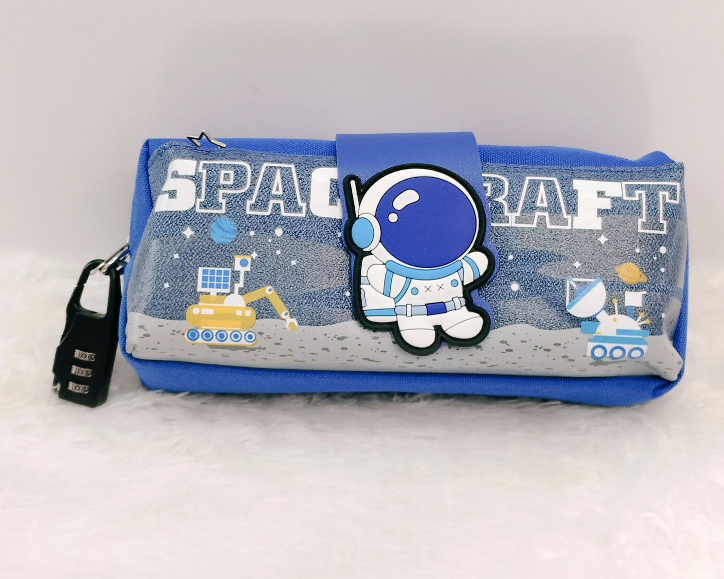 Space pouch with Lock, Aesthetic Pencil Case for Kids, School Pouch for Boys Stylish Pen Pouch for Boys, Return Gift fot kids Art Polyester Pencil Box