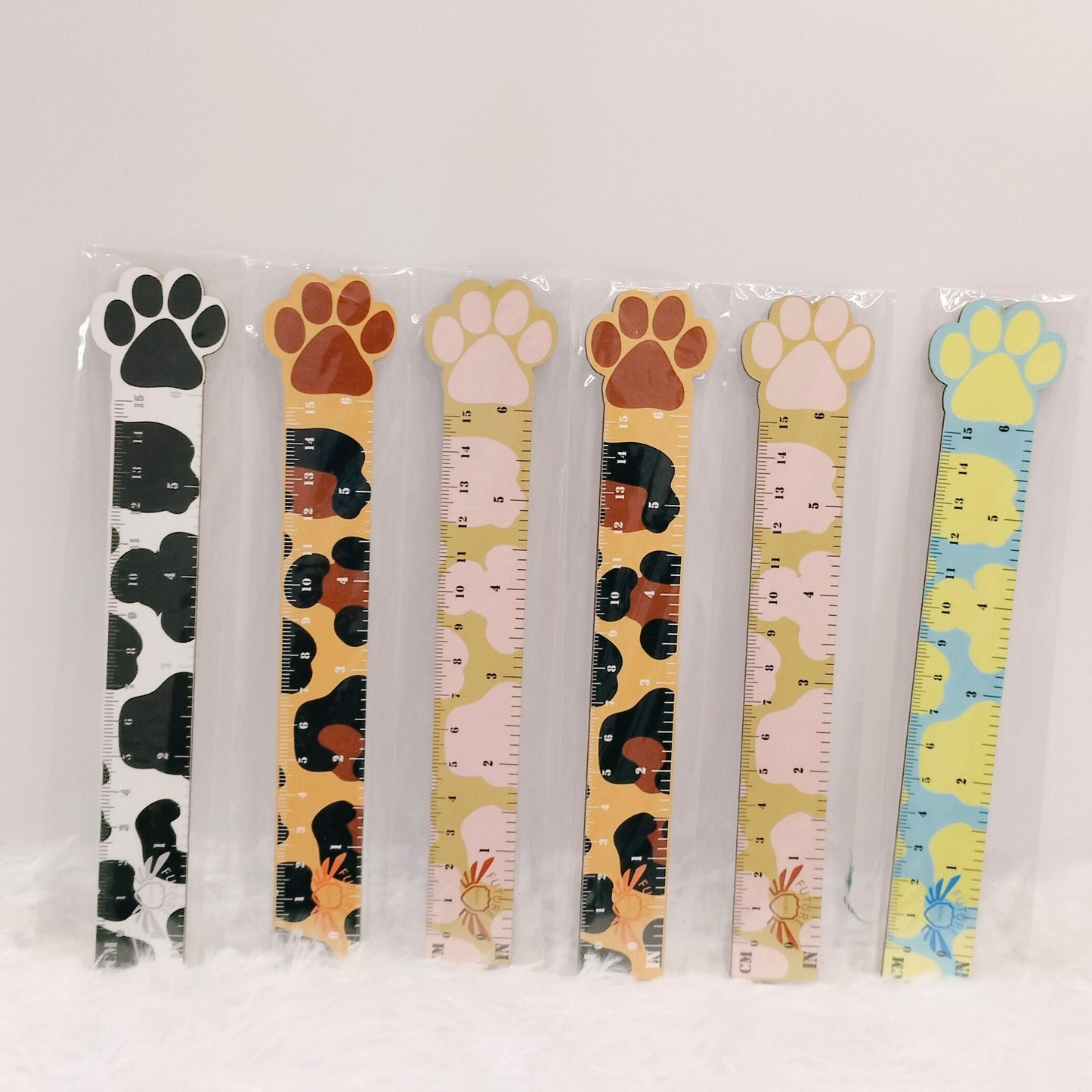 Wooden Cartoon Ruler Set Adorable  Unicorn and Cat Claw Design 12cm 15cm 18cm Bookmark Measuring Tools