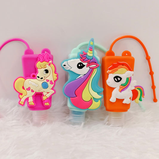 Durable Plastic Unicorn Printed Hand Sanitizer Keychain-Sanitizer Holder Keychain