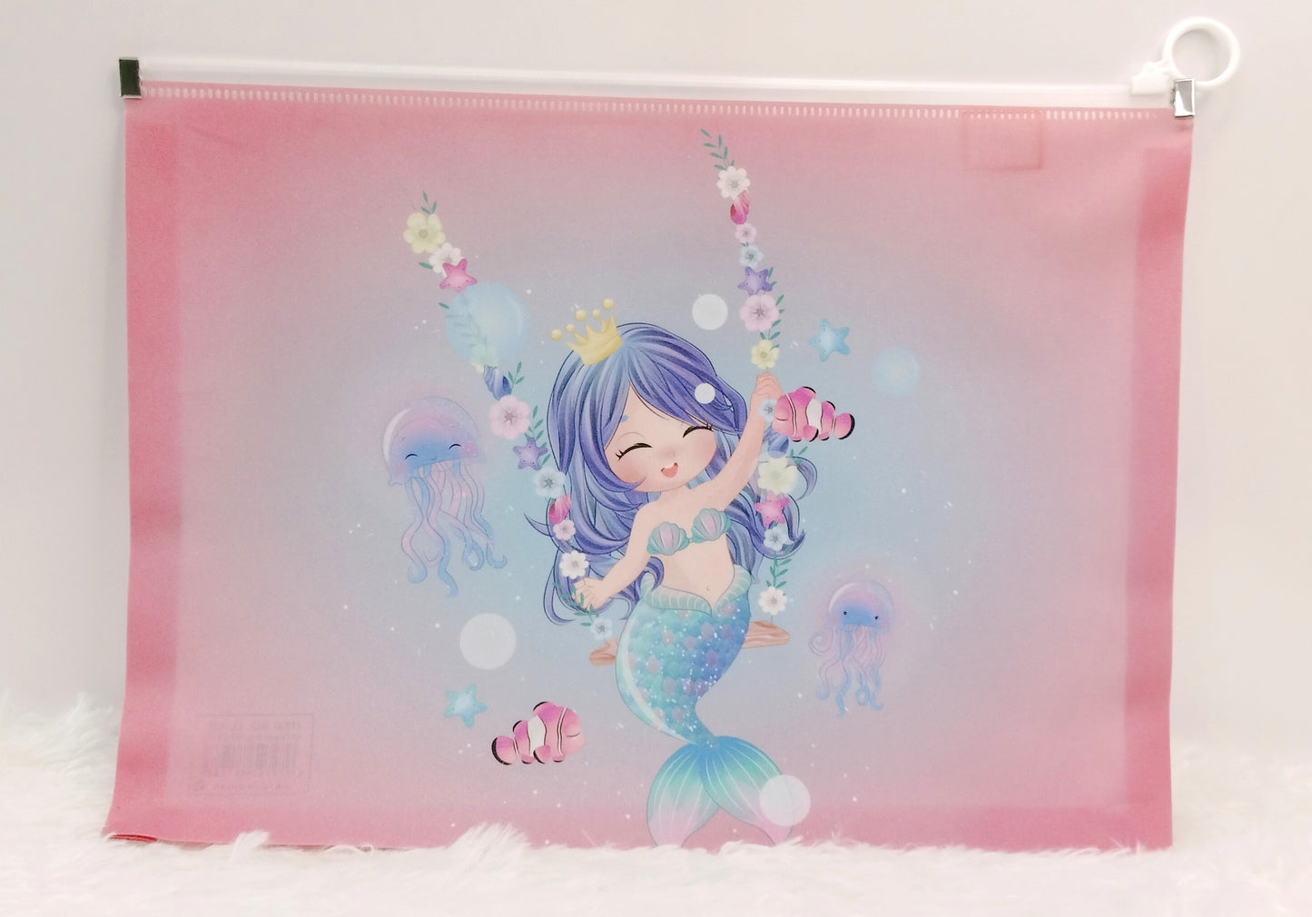 Lovely Mermaid A4 PP Waterproof Zipper Bag for School Girl