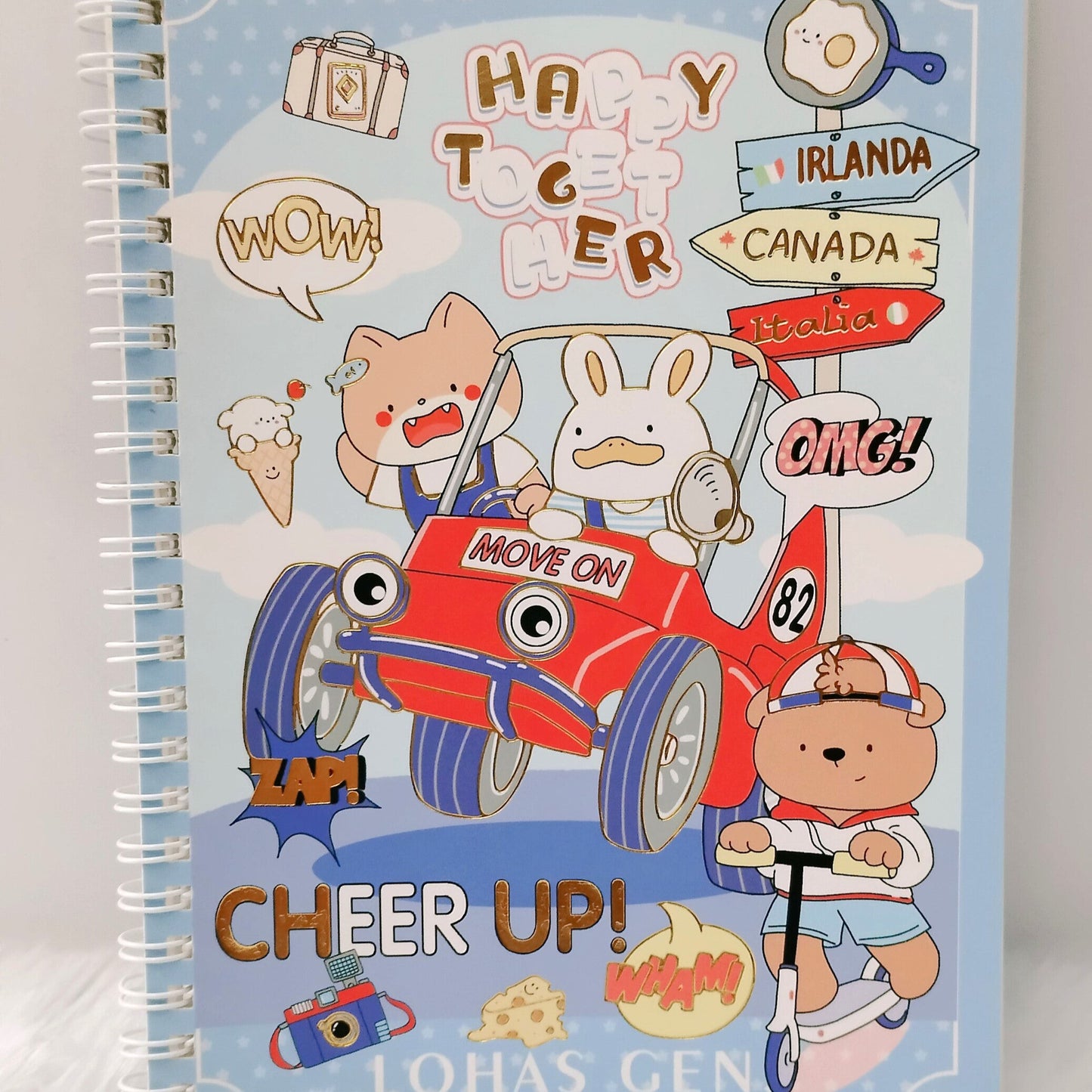 A5 size super cute ruled spiral notepads