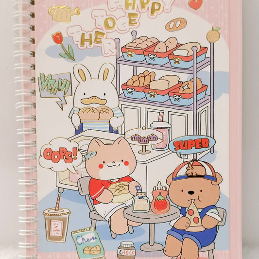 A5 size super cute ruled spiral notepads