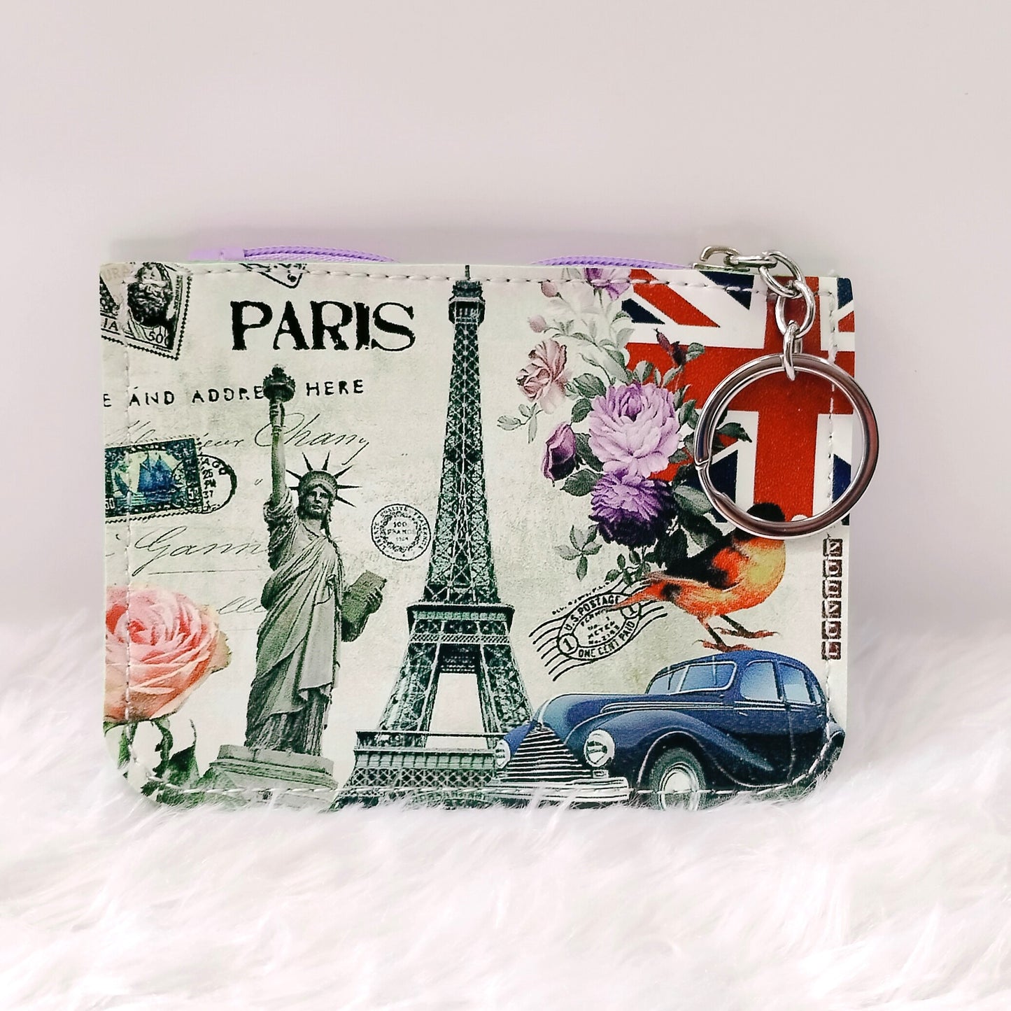 Women Fruit Pattern Coin Purse PU Leather Change Wallet Zipper Wallet Mini Keyring Zipper Change Wallet Card Holders