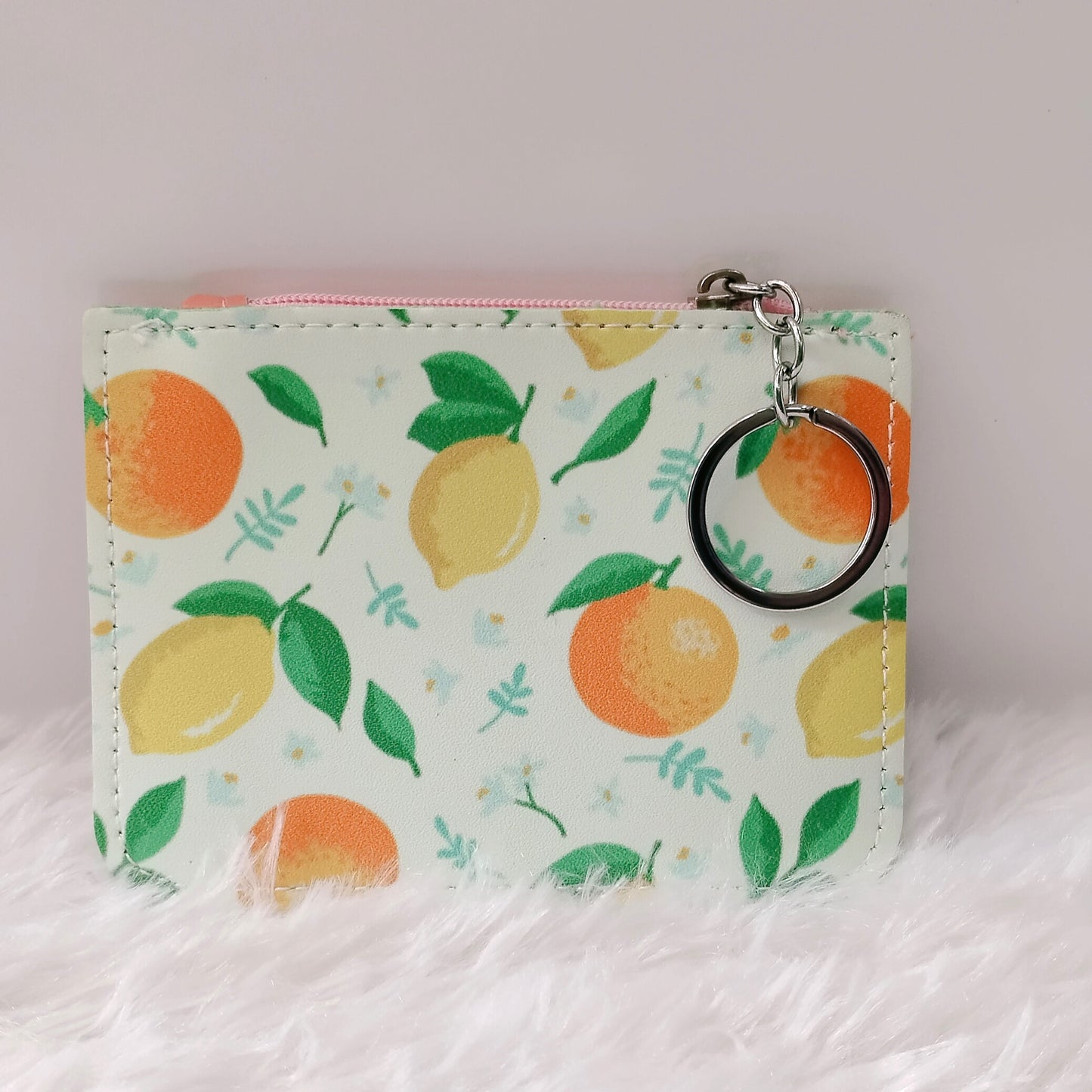 Women Fruit Pattern Coin Purse PU Leather Change Wallet Zipper Wallet Mini Keyring Zipper Change Wallet Card Holders