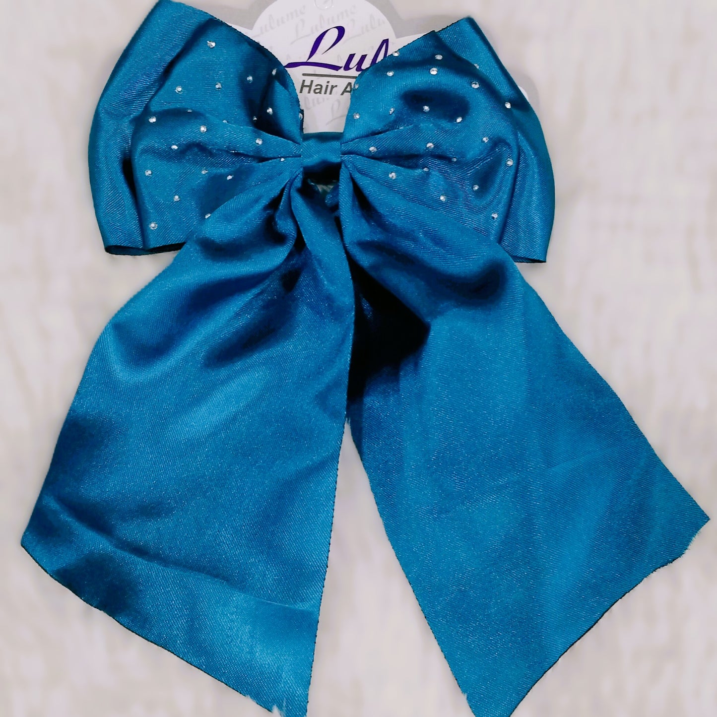 Silk Hair Bow with Diamonds